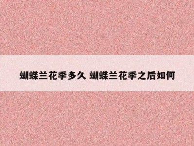 蝴蝶兰花季多久 蝴蝶兰花季之后如何