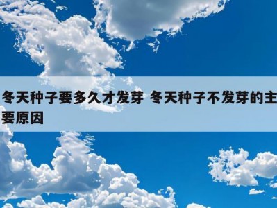 冬天种子要多久才发芽 冬天种子不发芽的主要原因