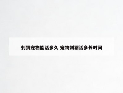 刺猬宠物能活多久 宠物刺猬活多长时间