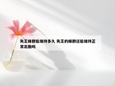 失王蜂群能维持多久 失王的蜂群还能维持正常出勤吗