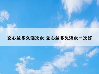 文心兰多久浇次水 文心兰多久浇水一次好