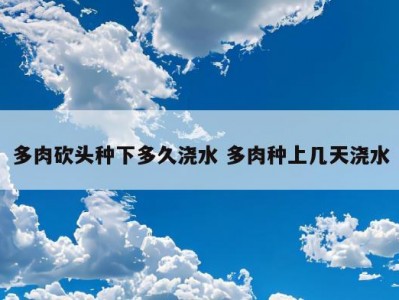 多肉砍头种下多久浇水 多肉种上几天浇水