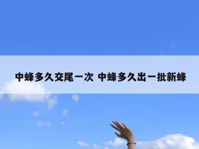 中蜂多久交尾一次 中蜂多久出一批新蜂