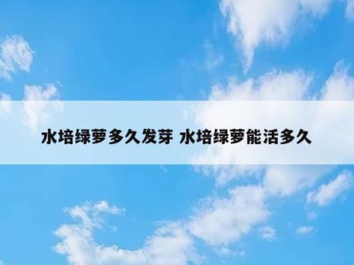 水培绿萝多久发芽 水培绿萝能活多久