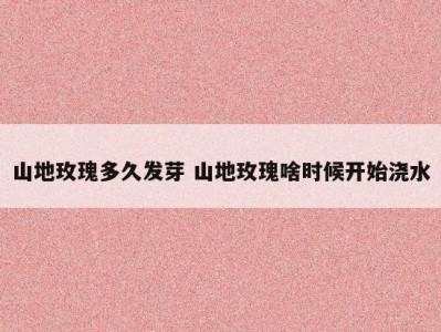 山地玫瑰多久发芽 山地玫瑰啥时候开始浇水