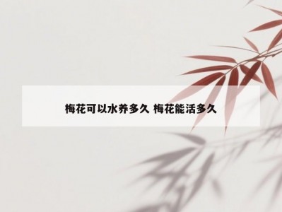 梅花可以水养多久 梅花能活多久