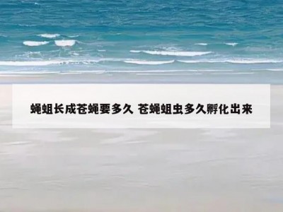 蝇蛆长成苍蝇要多久 苍蝇蛆虫多久孵化出来