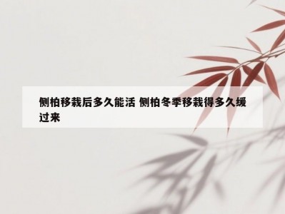 侧柏移栽后多久能活 侧柏冬季移栽得多久缓过来