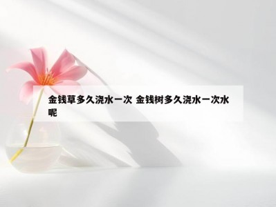 金钱草多久浇水一次 金钱树多久浇水一次水呢