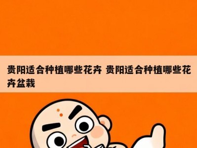 贵阳适合种植哪些花卉 贵阳适合种植哪些花卉盆栽