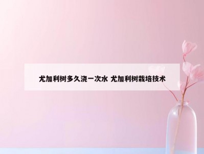 尤加利树多久浇一次水 尤加利树栽培技术