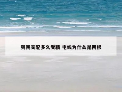 鹌鹑交配多久受精 电线为什么是两根