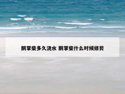 鹅掌柴多久浇水 鹅掌柴什么时候修剪