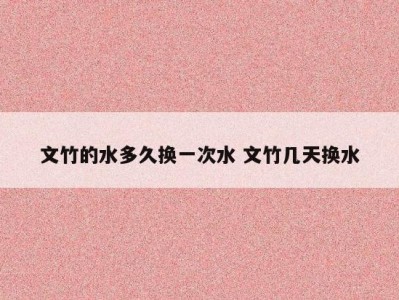 文竹的水多久换一次水 文竹几天换水