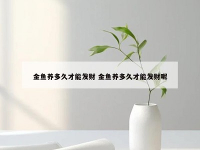 金鱼养多久才能发财 金鱼养多久才能发财呢