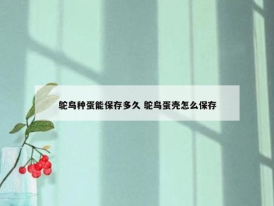 鸵鸟种蛋能保存多久 鸵鸟蛋壳怎么保存