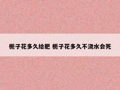 栀子花多久给肥 栀子花多久不浇水会死