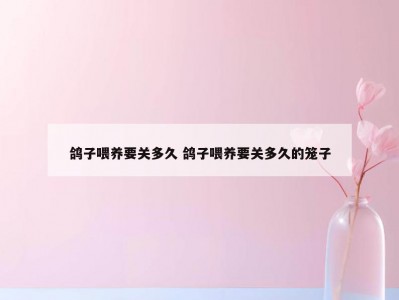 鸽子喂养要关多久 鸽子喂养要关多久的笼子