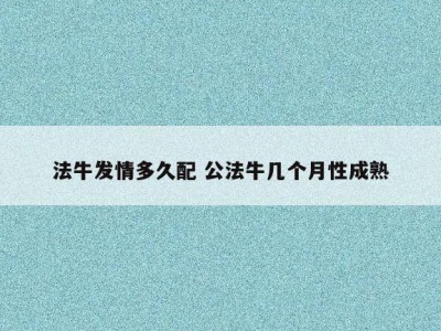 法牛发情多久配 公法牛几个月性成熟