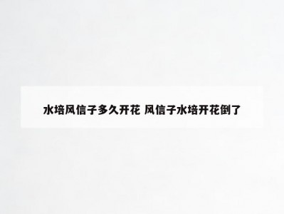 水培风信子多久开花 风信子水培开花倒了