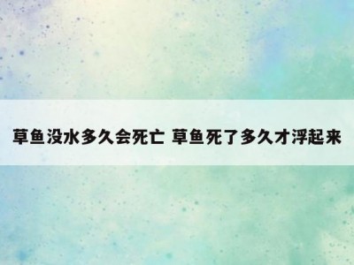 草鱼没水多久会死亡 草鱼死了多久才浮起来