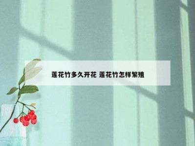 莲花竹多久开花 莲花竹怎样繁殖