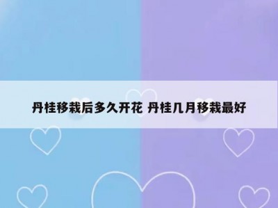 丹桂移栽后多久开花 丹桂几月移栽最好