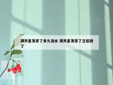 满天星发芽了多久浇水 满天星发芽了之后倒了