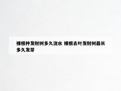 裸根种发财树多久浇水 裸根去叶发财树最长多久发芽