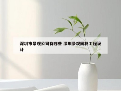 深圳市景观公司有哪些 深圳景观园林工程设计