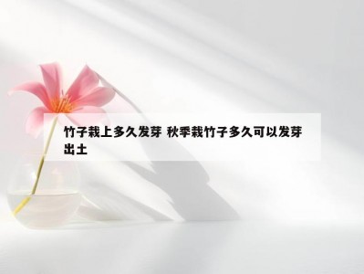 竹子栽上多久发芽 秋季栽竹子多久可以发芽出土