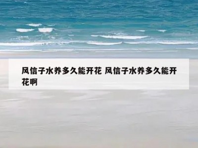 风信子水养多久能开花 风信子水养多久能开花啊