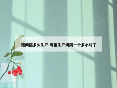 猪间隔多久生产 母猪生产间隔一个多小时了