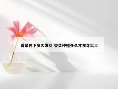 香菜种下多久发芽 香菜种植多久才发芽出土