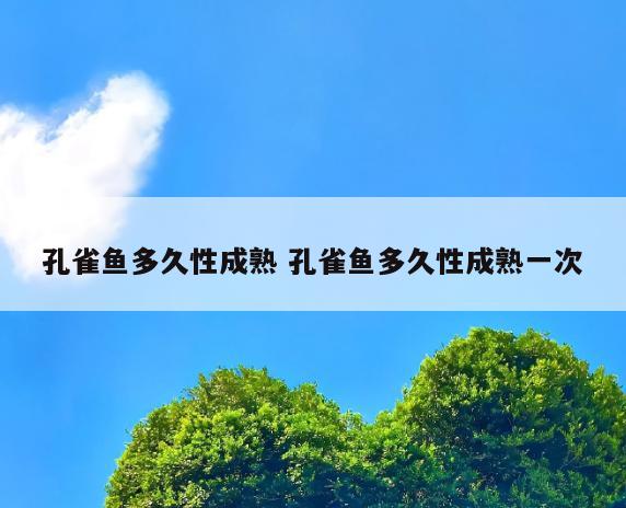 孔雀鱼多久性成熟 孔雀鱼多久性成熟一次
