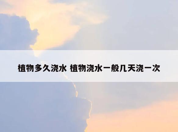 植物多久浇水 植物浇水一般几天浇一次