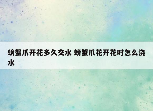 螃蟹爪开花多久交水 螃蟹爪花开花时怎么浇水