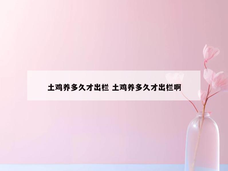 土鸡养多久才出栏 土鸡养多久才出栏啊