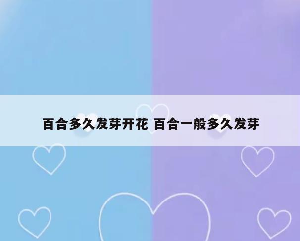 百合多久发芽开花 百合一般多久发芽