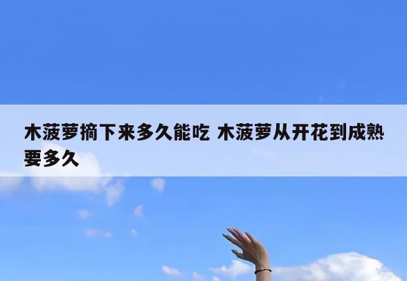 木菠萝摘下来多久能吃 木菠萝从开花到成熟要多久