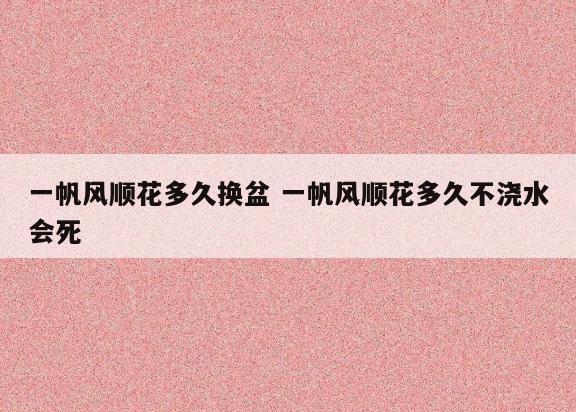 一帆风顺花多久换盆 一帆风顺花多久不浇水会死