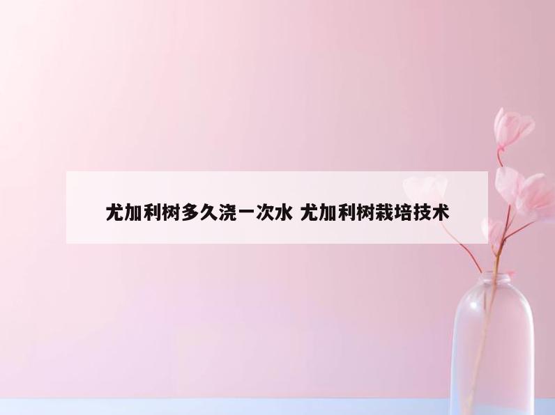尤加利树多久浇一次水 尤加利树栽培技术