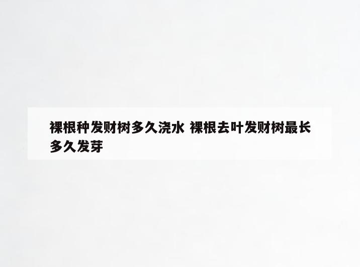 裸根种发财树多久浇水 裸根去叶发财树最长多久发芽