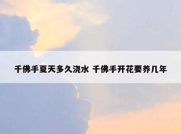 千佛手夏天多久浇水 千佛手开花要养几年