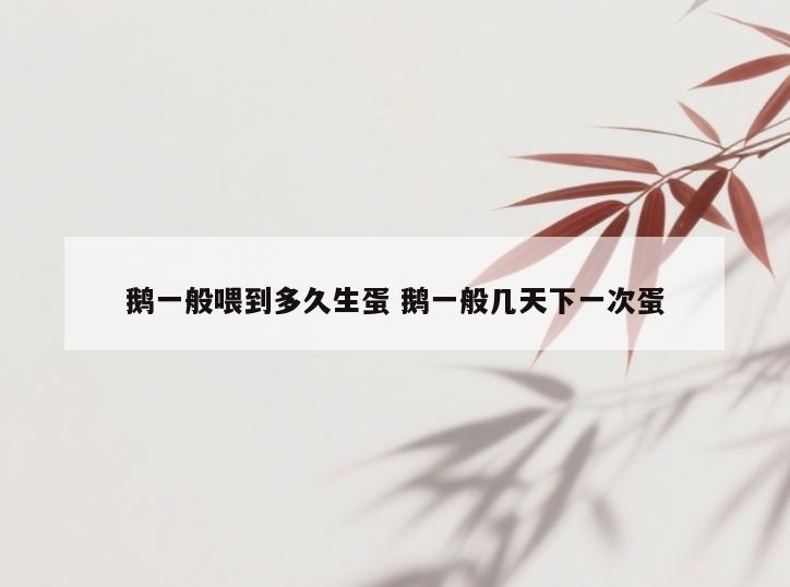 鹅一般喂到多久生蛋 鹅一般几天下一次蛋
