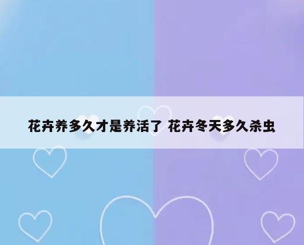 花卉养多久才是养活了 花卉冬天多久杀虫